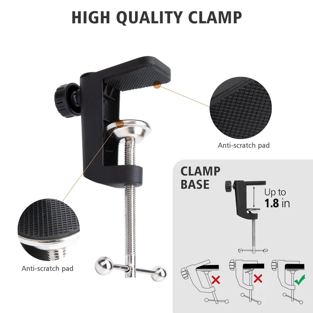 Alt view image 6 of 7 - SUNMON HyperX QuadCast Boom Arm - Red Boom Arm for Hyper x QuadCast with Red QuadCast Pop Filter, Sound Insulation and Noise Reduction, HyperX QuadCast Microphone Arm with 3/8" to 5/8" Adapter