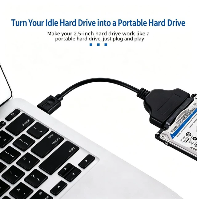 Alt view image 6 of 7 - AJMRTC USB-C to SATA Adapter Cable,6Gbps 480MB/s,16CM,2.5 Inch SSD HDD Hard Drive Connector,Type-C to SATA Converter for Lenovo Dell HP ASUS Acer MSI Laptop Desktop PC