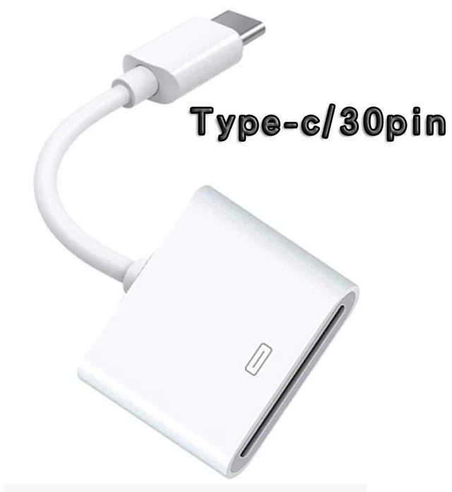Alt view image 3 of 7 - AJMRTC USB-C Male to 30-Pin Female Adapter Cable, USB3.1 Type C to 30Pin Dock Connector Charging & Data Sync Cord for Old iPhone 4/4S, iPad 1/2/3, iPod Classic Nano Touch, Computer & Phone Accessories