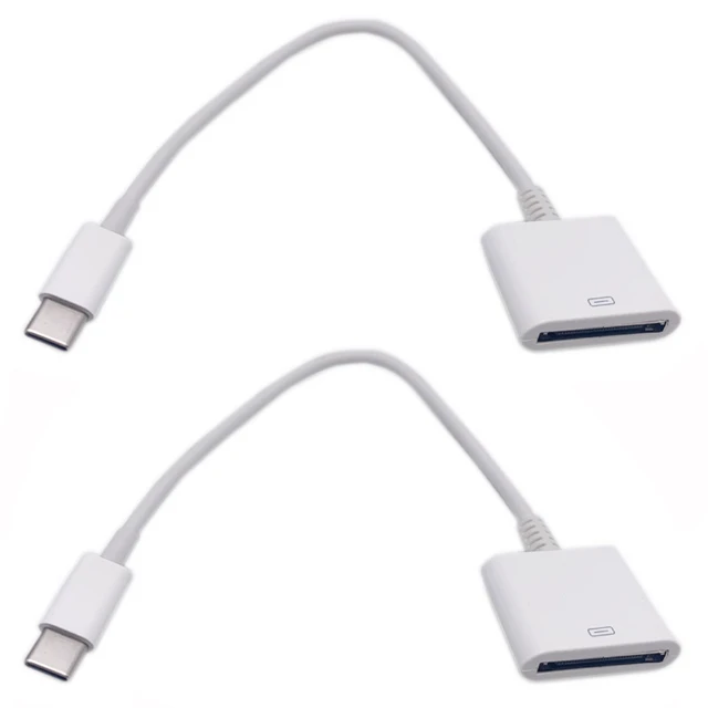 Alt view image 5 of 7 - AJMRTC USB-C Male to 30-Pin Female Adapter Cable, USB3.1 Type C to 30Pin Dock Connector Charging & Data Sync Cord for Old iPhone 4/4S, iPad 1/2/3, iPod Classic Nano Touch, Computer & Phone Accessories