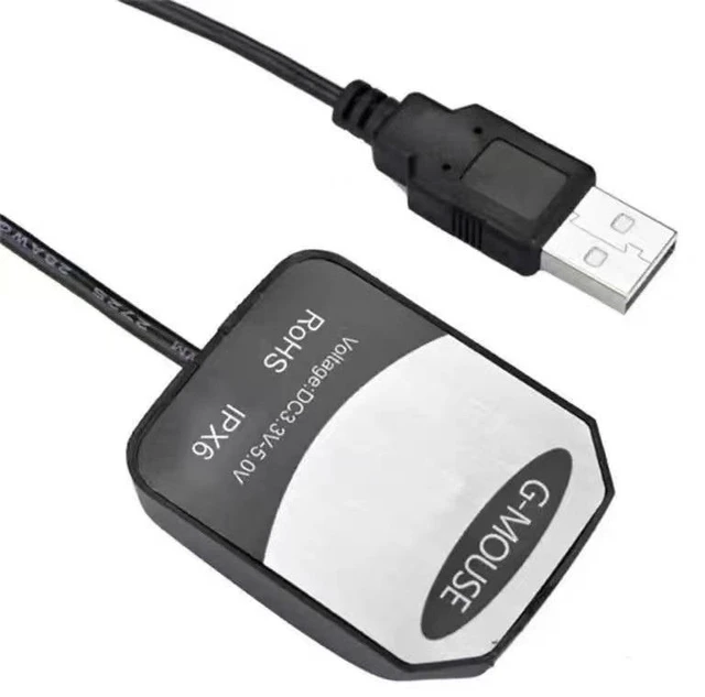 Main image of AJMRTC G-Mouse USB GPS Receiver Module, IPX6 Waterproof GPS Antenna, DC3.3V/5V, for Android Car Stereo Navigation, Supports Google Maps, Laptop PC Navigation