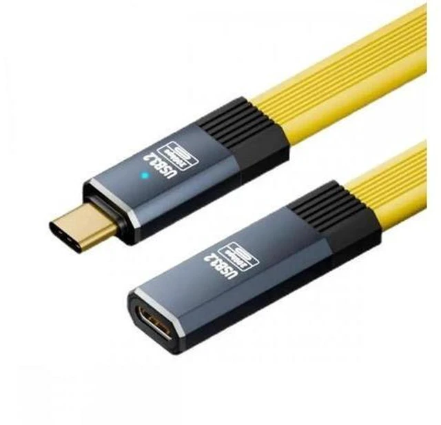 Main image of AJMRTC USB4 Male to Female Extension Cable, 20Gbps Flat Slim FPC Type-C Extension Cord, 100W PD Fast Charging, 8K@60Hz 5K UHD Video Output, USB4.0 Compatible with Thunderbolt 3/4 for Laptop, Docking S