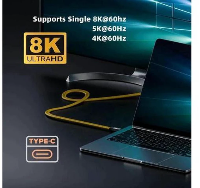 Alt view image 7 of 7 - AJMRTC USB4 Male to Female Extension Cable, 20Gbps Flat Slim FPC Type-C Extension Cord, 100W PD Fast Charging, 8K@60Hz 5K UHD Video Output, USB4.0 Compatible with Thunderbolt 3/4 for Laptop, Docking S