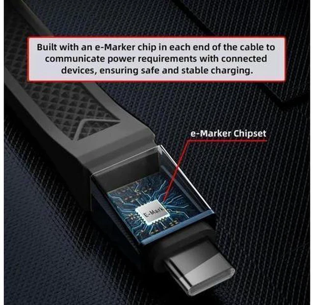 Alt view image 3 of 7 - AJMRTC 13cm USB5.0 Cable 80Gbps Flat Slim FPC Type C to Type C Cord, 240W PD3.1 Fast Charging, 16K@30Hz 8K@60Hz 5K@60Hz Video Output, Compatible with USB4.0 & Thunderbolt 3/4/5 for Laptop, SSD, Dockin
