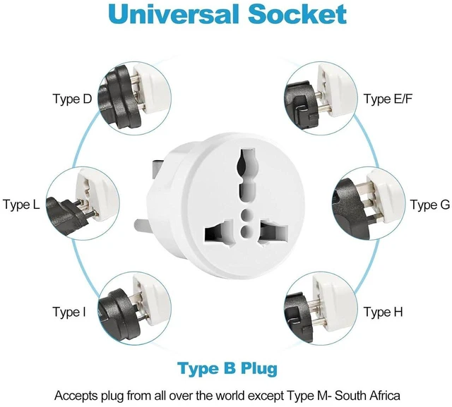 Alt view image 5 of 6 - AJMRTC UK to US Plug Adapter, Type B International Travel Power Adaptor, Convert UK BS1363 Plug to US Type B Socket, Works with Plugs from Europe, India & More Countries, 3-Packs for Travel, Home and