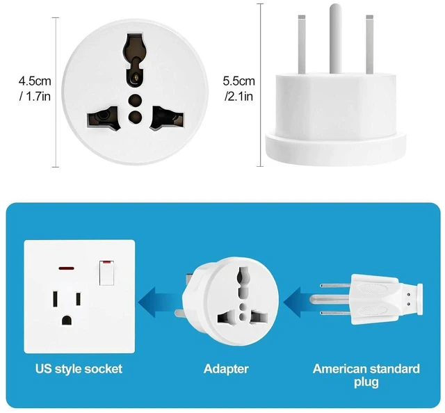 Alt view image 6 of 6 - AJMRTC UK to US Plug Adapter, Type B International Travel Power Adaptor, Convert UK BS1363 Plug to US Type B Socket, Works with Plugs from Europe, India & More Countries, 3-Packs for Travel, Home and