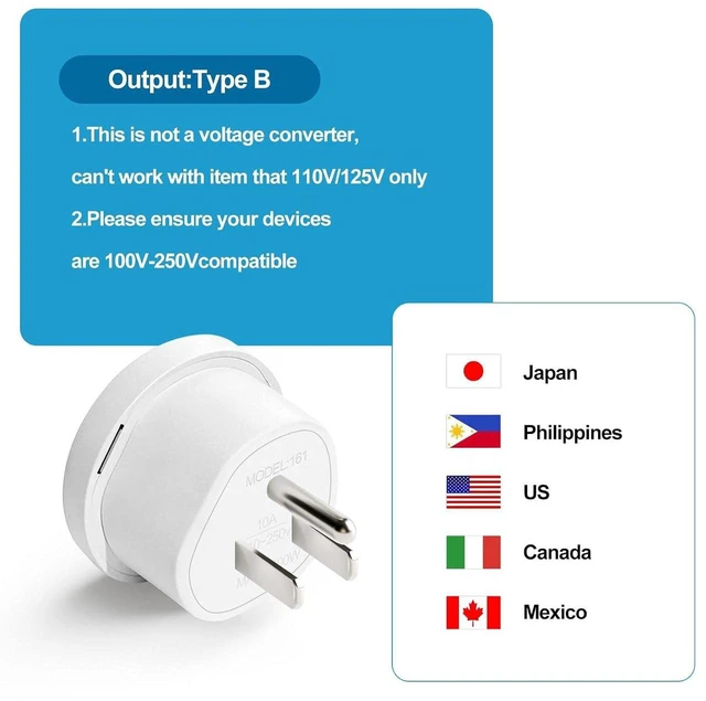 Alt view image 2 of 6 - AJMRTC UK to US Plug Adapter, Type B International Travel Power Adaptor, Convert UK BS1363 Plug to US Type B Socket, Works with Plugs from Europe, India & More Countries, 3-Packs for Travel, Home and
