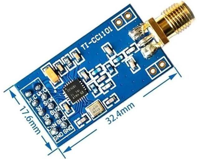 Alt view image 2 of 4 - AJMRTC CC1101 433MHz RF Wireless Transceiver Module, Industrial Radio Board with SMA Antenna, SPI Long Range Wireless Data Module for Arduino Raspberry Pi IoT Remote Control DIY Electronics
