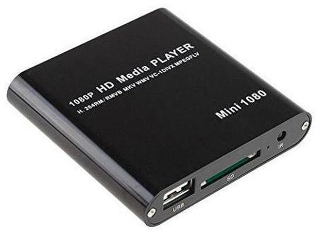 Alt view image 2 of 6 - AJMRTC Mini HDMI Media Player, Full HD 1080P Digital HDD Media Player, Supports RM RMVB DIVX AVI MKV MPEG MOV JPEG, Play Media from USB Flash Drive, HDD, SD & SDHC Card for TV Home Multimedia Playback
