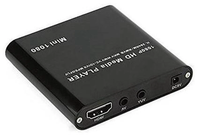 Main image of AJMRTC Mini HDMI Media Player, Full HD 1080P Digital HDD Media Player, Supports RM RMVB DIVX AVI MKV MPEG MOV JPEG, Play Media from USB Flash Drive, HDD, SD & SDHC Card for TV Home Multimedia Playback