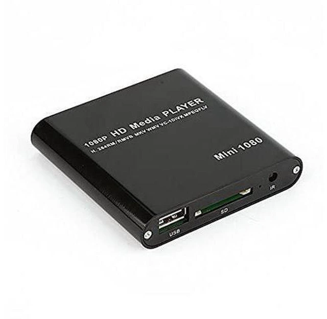 Alt view image 5 of 6 - AJMRTC Mini HDMI Media Player, Full HD 1080P Digital HDD Media Player, Supports RM RMVB DIVX AVI MKV MPEG MOV JPEG, Play Media from USB Flash Drive, HDD, SD & SDHC Card for TV Home Multimedia Playback