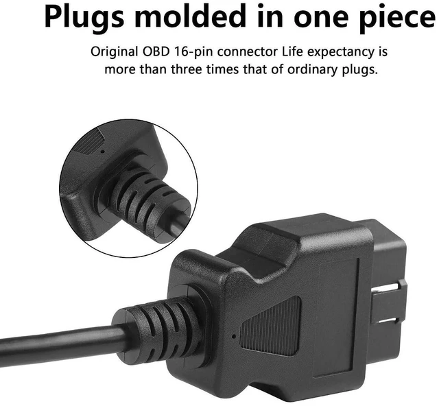 Alt view image 3 of 7 - AJMRTC OBD2 OBDII 16Pin Male Connector to Open Pigtail Wire, 5ft /1.5m OBD Diagnostic Extension Replacement Cable, Bare End Pigtail Wiring Harness for Automotive OBD Port DIY Modification & Vehicle Di