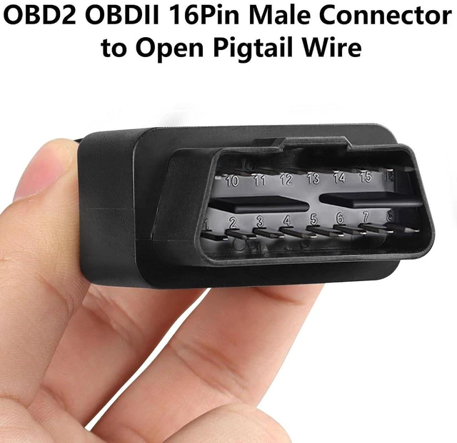 Alt view image 7 of 7 - AJMRTC OBD2 OBDII 16Pin Male Connector to Open Pigtail Wire, 5ft /1.5m OBD Diagnostic Extension Replacement Cable, Bare End Pigtail Wiring Harness for Automotive OBD Port DIY Modification & Vehicle Di