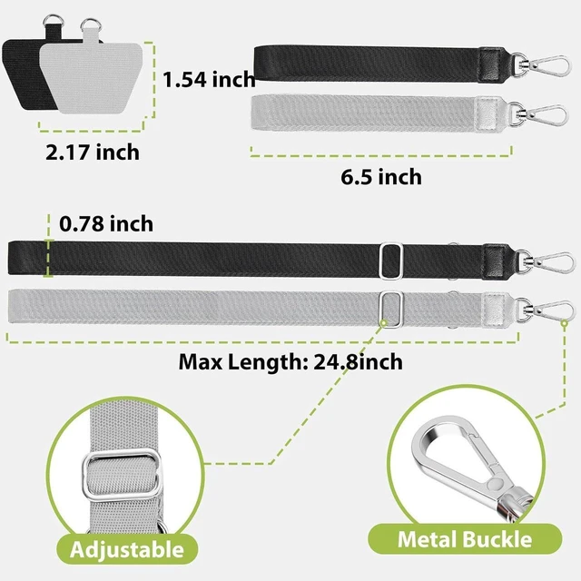 Alt view image 7 of 7 - AJMRTC Phone Lanyard, 2 Pack Crossbody Anti-Drop Neck & Wrist Strap with 2 Tether Patches, Secure Hands-Free Phone Holder, Compatible with iPhone Samsung, for Nurses, Teachers, Travel, Hiking