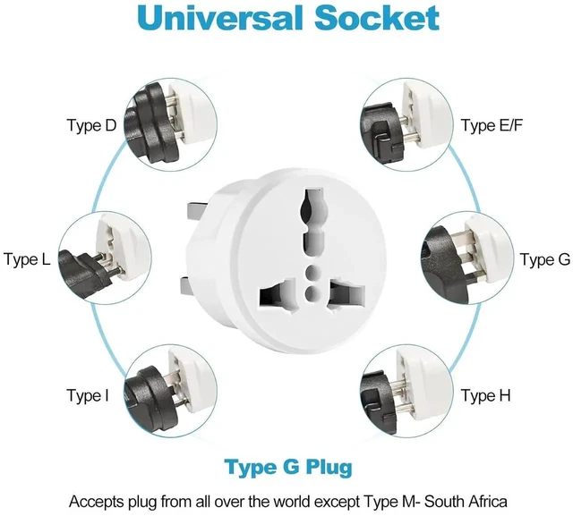 Alt view image 6 of 7 - AJMRTC UK Travel Plug Adapter, Type G International Power Adaptor, US/EU/AU to UK Type G Socket, Works for UK, Hong Kong, Ireland, UAE, 3-Packs for Travel, Business Trip, Home and Hotel Use
