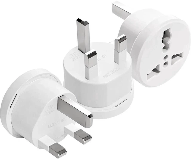 Alt view image 7 of 7 - AJMRTC UK Travel Plug Adapter, Type G International Power Adaptor, US/EU/AU to UK Type G Socket, Works for UK, Hong Kong, Ireland, UAE, 3-Packs for Travel, Business Trip, Home and Hotel Use