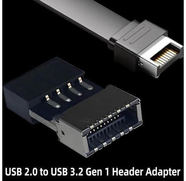Alt view image 5 of 7 - AJMRTC Motherboard 9Pin USB2.0 to USB3.2 Gen1 Type-E Header Adapter 2PC, Front Panel Connector Converter, 9 Pin USB 2.0 to USB-C Type-E Internal Motherboard Adapter