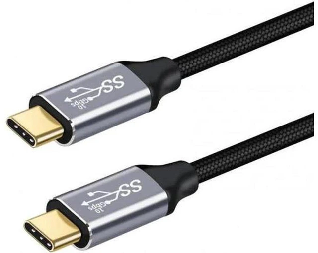 Main image of AJMRTC USB C to USB C Cable 3.3FT, USB3.1 Gen2 10Gbps 100W PD Fast Charging Cord, E-Marker Chip Nylon Braided Type-C Male to Male Cable for Laptop Phone