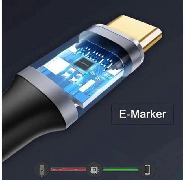 Alt view image 7 of 7 - AJMRTC USB C to USB C Cable 3.3FT, USB3.1 Gen2 10Gbps 100W PD Fast Charging Cord, E-Marker Chip Nylon Braided Type-C Male to Male Cable for Laptop Phone