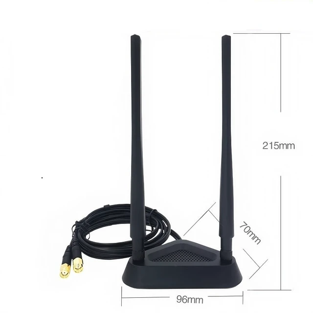 Alt view image 3 of 6 - AJMRTC 2.4G 5G Dual Band WiFi Antenna 8dBi SMA Male, Omni Directional Wireless Antenna with Magnetic Base 110CM Extension Cable for WiFi Router PCIe Wireless Network Card