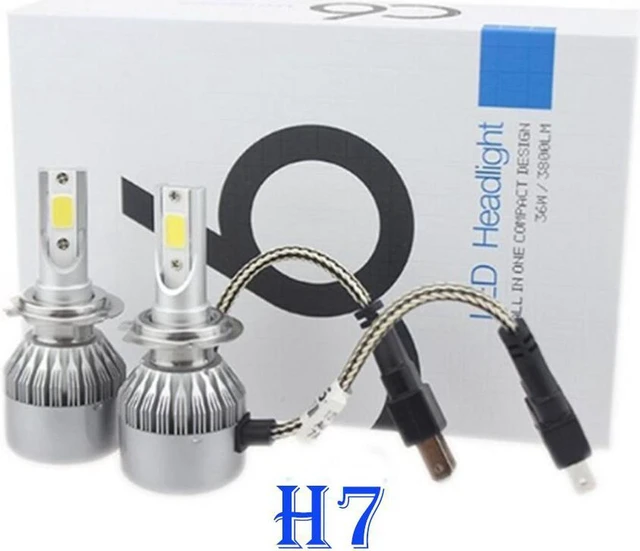 Alt view image 2 of 7 - AJMRTC 2Pack C6 H7 LED Headlight Bulbs Conversion Kit, 72W/Pair 7600LM 6000K Cool White, IP68 Waterproof 360 Degree Beam, Plug and Play All-in-One Replacement for Halogen & HID Xenon