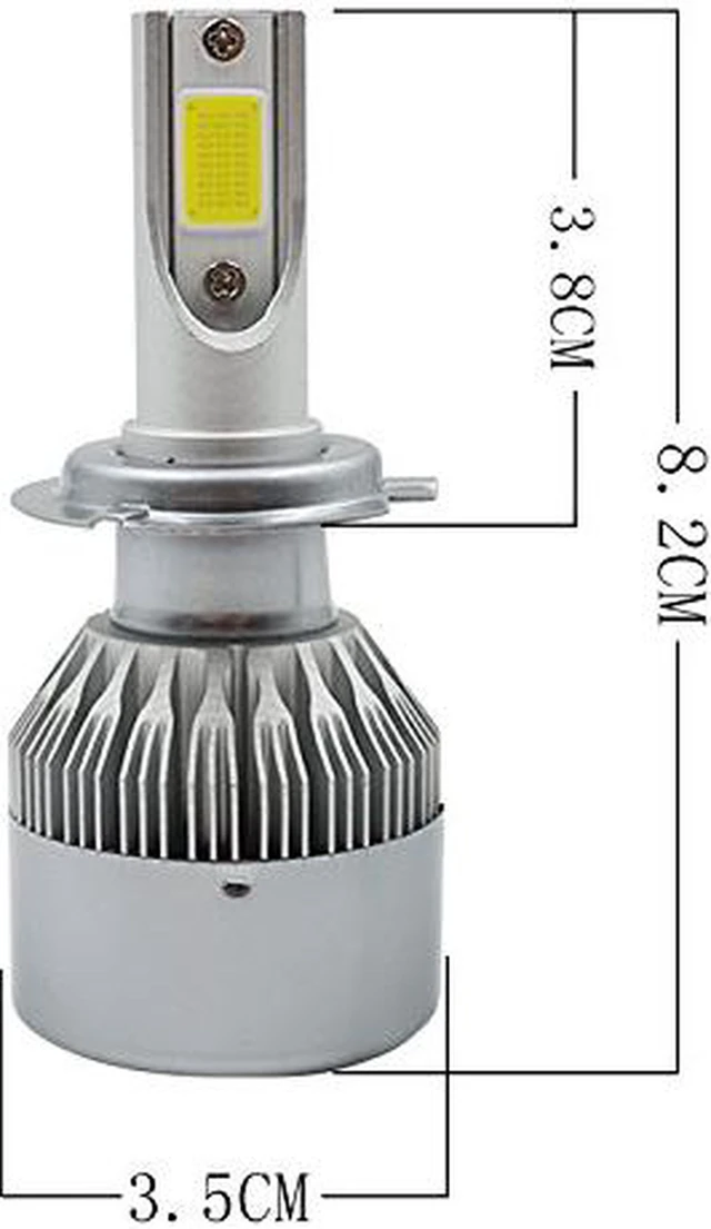 Alt view image 4 of 7 - AJMRTC 2Pack C6 H7 LED Headlight Bulbs Conversion Kit, 72W/Pair 7600LM 6000K Cool White, IP68 Waterproof 360 Degree Beam, Plug and Play All-in-One Replacement for Halogen & HID Xenon
