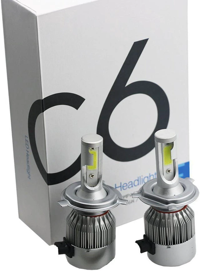 Main image of AJMRTC 2Pack C6 H4/9003/HB2 LED Headlight Bulbs Conversion Kit, 72W/Pair 7600LM 6000K Cool White, IP68 Waterproof 360 Degree Beam, Plug and Play All-in-One Replacement for Halogen & HID Xenon