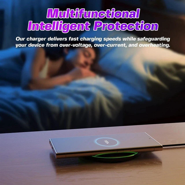 Alt view image 6 of 7 - AJMRTC 15W Qi Wireless Charging Pad, Aluminum Fast Wireless Charger, Portable Slim Wireless Charging Station for iPhone, Samsung Galaxy, All Qi-Certified iOS & Android Smartphones