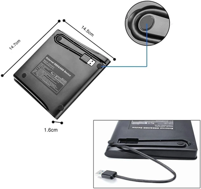 Alt view image 5 of 7 - AJMRTC External DVD Burner, USB 3.0 DVD+RW CD Writer Optical Disc Drive, Slim Portable Reader Player for Laptop Desktop Windows Mac Linux, Black