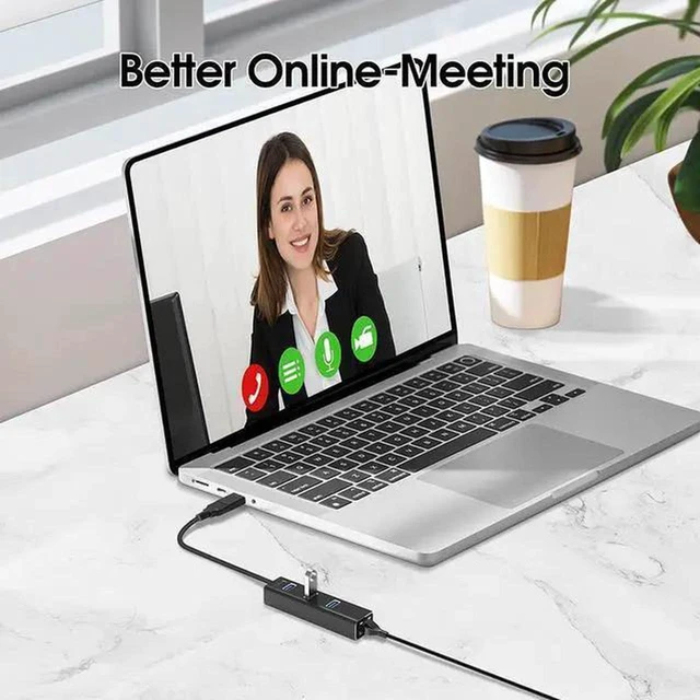 Alt view image 4 of 7 - AJMRTC 4 in 1 USB 3.0 Hub, 3 Ports USB Splitter + 1000Mbps RJ45 LAN Adapter, USB to Gigabit Ethernet Converter, USB Port Expander for Laptop Desktop PC