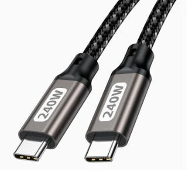 Main image of AJMRTC 1M USB-C to USB-C Cable with E-Marker Chip, 240W PD Fast Charging Cord, USB 2.0 480Mbps Data Transfer Type-C Cable for Laptop, Smartphone, Tablet, Compatible with Dell HP Lenovo ASUS USB-C