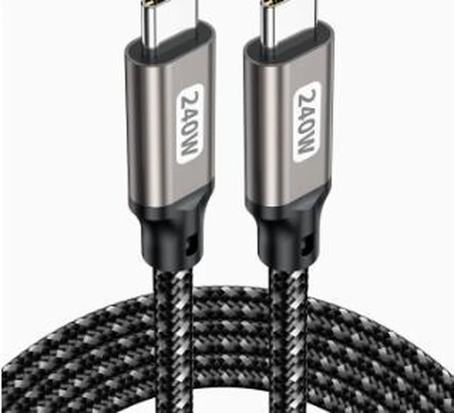 Alt view image 2 of 3 - AJMRTC 1M USB-C to USB-C Cable with E-Marker Chip, 240W PD Fast Charging Cord, USB 2.0 480Mbps Data Transfer Type-C Cable for Laptop, Smartphone, Tablet, Compatible with Dell HP Lenovo ASUS USB-C