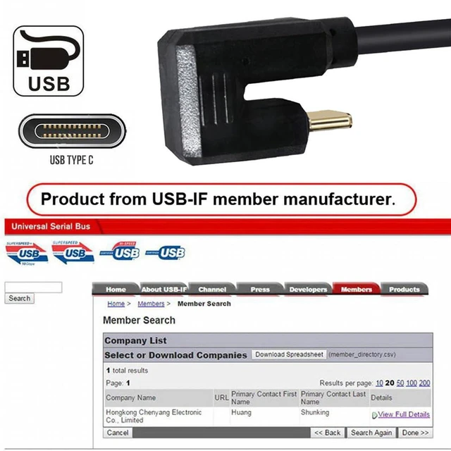 Alt view image 7 of 7 - AJMRTC USB-C to USB-C 180 Degree Angled Extension Cable, Type C Male to Male Cord for Fast Charging & Data Transfer, Flat Angle Design for Laptop, Smartphone, External SSD and USB-C Devices