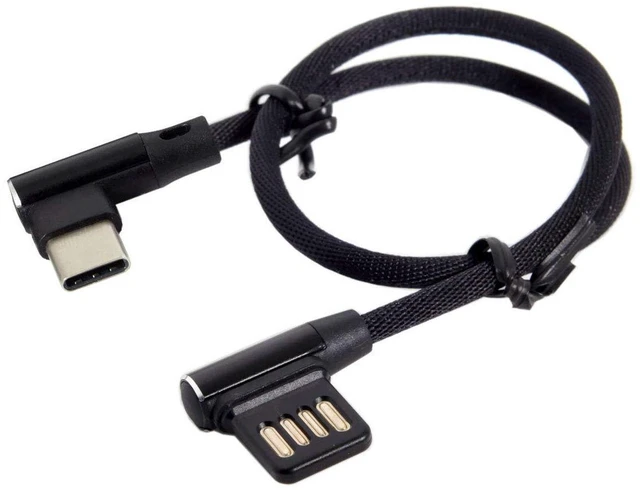 Alt view image 3 of 6 - AJMRTC 15cm USB-C 3.1 Type-C to Left & Right 90 Degree Angled USB 2.0 Data Cable with Protective Sleeve, Short Right Angle Type-C Cord for Smartphones, Tablets, Game Controllers, Low Profile USB-C