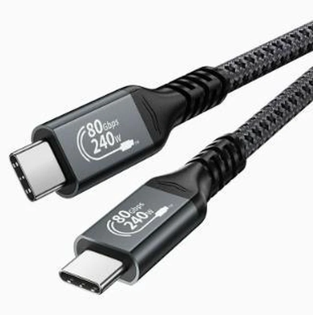 Main image of AJMRTC USB4 Type-C to Type-C Cable, 80Gbps Ultra High Speed Data Cord, 240W PD Fast Charging, 4K@144Hz Video Output with E-Marker Chip for External SSD, Laptop, Docking Station, Monitor