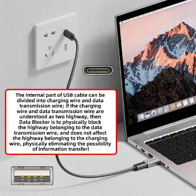 Alt view image 6 of 7 - AJMRTC 4PCS USB Data Blocker, Type-A Male to USB-C Female Charging Only Adapter, Blocks Data Transmission, Anti-Hacking Protection Eliminates Data Theft Risks While Charging Phones and Tablets