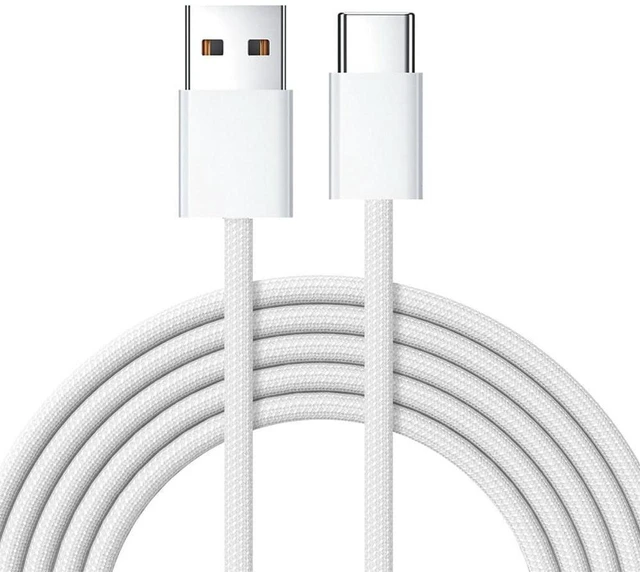 Main image of AJMRTC USB-A to USB-C Male Cable, 100cm 5V3A 15W Charging & 480Mbps USB2.0 Data Sync Cord, White Sleeve Type C Cable Compatible with iPhone15/16, Samsung, Huawei, Android Phones, Tablets