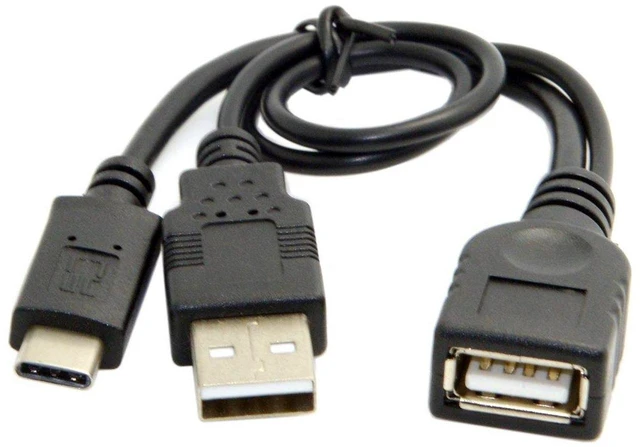 Main image of AJMRTC USB 3.1 Type-C Male to USB 2.0 Female OTG Cable, Type-C OTG Adapter Cord with Power Supply, Supports Data Transfer for Cell Phone Pro, Tablet, USB Peripherals