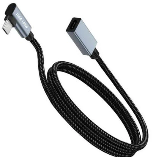 Main image of AJMRTC 1M USB-C 3.2 Gen2 Male to Female Extension Cable, E-Marker Chip 10Gbps Data, 4K@60Hz Video & PD 100W Fast Charging Type-C Extension Cord for Laptop, Phone, SSD, Docking Station