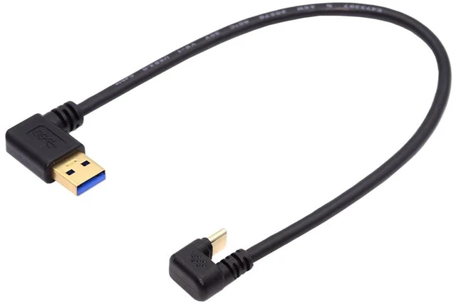 Main image of AJMRTC 5Gbps USB3.0 Left Angled Type-A to USB-C Male to Male Cable, U Shape Back Angled USB-C Cord, Power & High Speed Data Transfer Cable for SSD, Docking Station, Laptop, Tablet