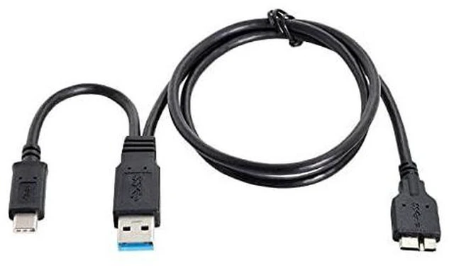 Alt view image 7 of 7 - AJMRTC Combo USB3.1 Type-C & USB3.0 Type-A Host to Micro USB3.0 Target Data Cable, Dual Interface High Speed Cord, 10Gbps/5Gbps Transfer for External Hard Disk, HDD Enclosure, Storage Devices