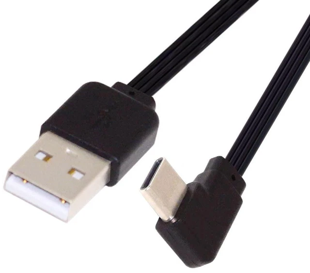 Alt view image 5 of 7 - AJMRTC 13cm Ultra Slim Flat FPC 90 Degree Left-Right Angled USB2.0 Type-A Male to USB-C Male Cable, 480Mbps Data Transfer Cord for FPV Drone, USB Disk, Smartphone and Compact DIY Projects