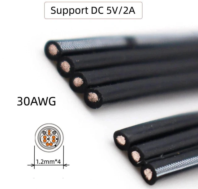 Alt view image 6 of 7 - AJMRTC 13cm Ultra Slim Flat FPC 90 Degree Left-Right Angled USB2.0 Type-A Male to USB-C Male Cable, 480Mbps Data Transfer Cord for FPV Drone, USB Disk, Smartphone and Compact DIY Projects