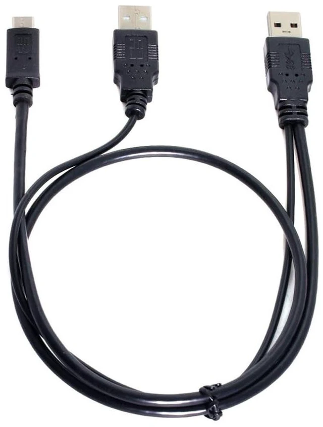 Alt view image 5 of 7 - AJMRTC USB-C Type-C to USB 3.0 Male + USB 2.0 Male Y Cable, Dual Extra Power & Data Cord for 2.5" External Hard Drive SSD HDD Laptop, Dual USB-A Power Connector Stable Power Supply for Portable Hard