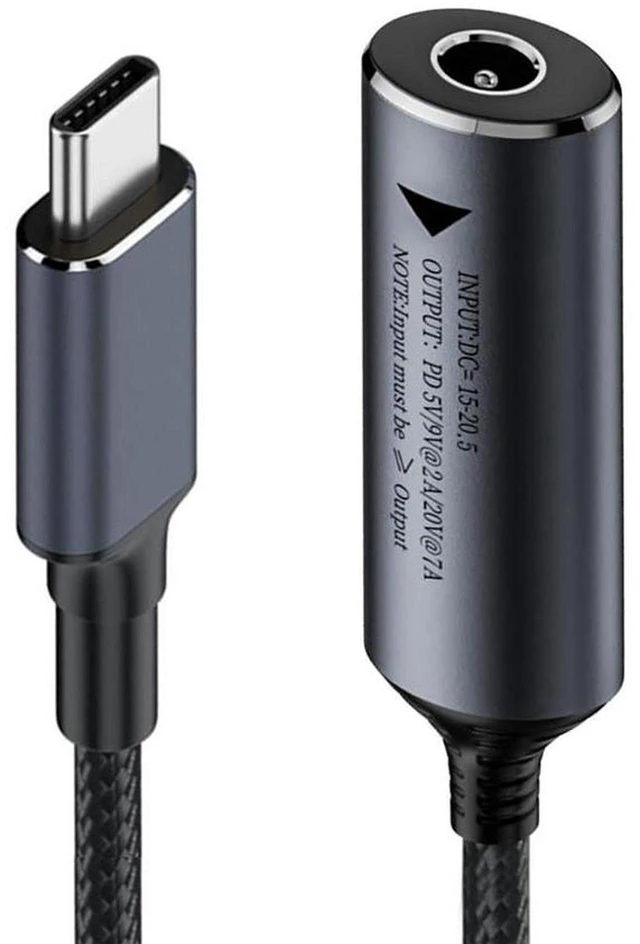 Main image of AJMRTC DC Jack 5.5x2.1mm Input to USB-C Type-C Power Cable, 140W PD Fast Charging Cord, Supports 5V 9V 20V Voltage Output, DC to USB-C Power Converter Cable for Laptop, Smartphone and USB-C Devices