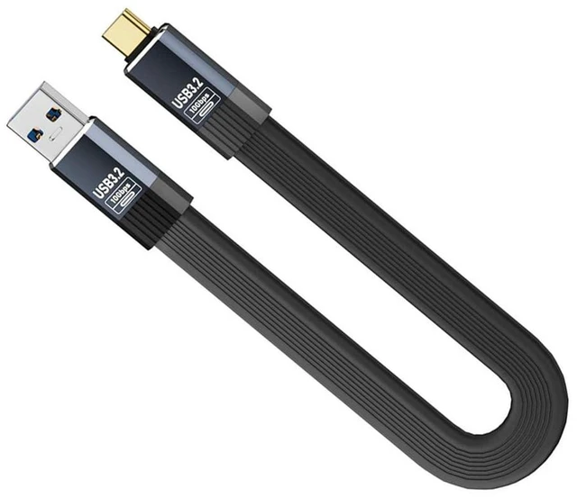 Alt view image 5 of 7 - AJMRTC 20CM Flat Slim FPC USB 3.1 Type-A Male to Type-C Male Cable, 10Gbps High Speed Data & Power Cord, 5V 3A Charging, Low Profile Flexible FPC Cable for Laptop, Smartphone, External SSD, USB Storag