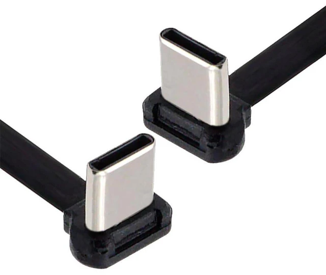 Main image of AJMRTC Ultra Slim Flat USB2.0 USB-C to USB-C Angled Connector Cable, 65W PD Fast Charging & Data Sync Cord, Low Profile Flat Cable for Laptop, Tablet, Smartphone, USB-C Portable Electronic Devices