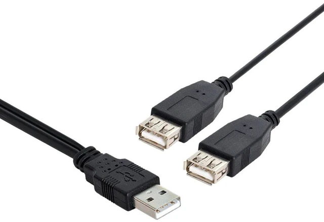 Alt view image 4 of 7 - AJMRTC USB2.0 Y Splitter Extension Cable, USB2.0 Male to Female Data & Charging Cord with Auxiliary Power Supply Port, Extra Power Input for External Hard Drive, USB Storage, Laptop USB Peripherals