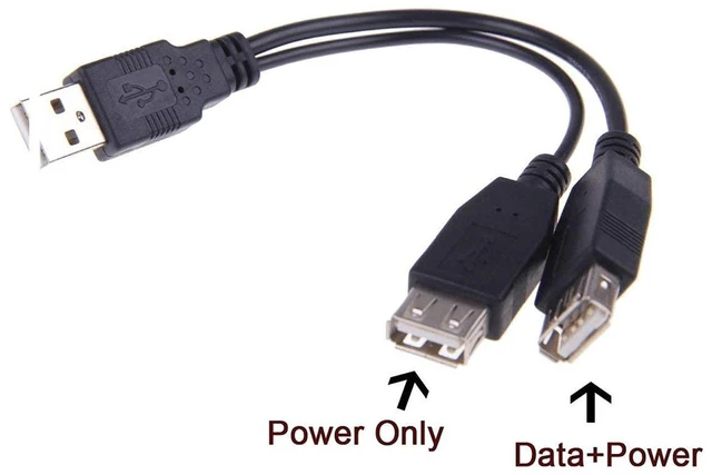 Alt view image 5 of 7 - AJMRTC USB2.0 Y Splitter Extension Cable, USB2.0 Male to Female Data & Charging Cord with Auxiliary Power Supply Port, Extra Power Input for External Hard Drive, USB Storage, Laptop USB Peripherals