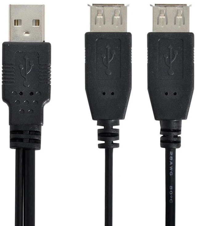 Alt view image 7 of 7 - AJMRTC USB2.0 Y Splitter Extension Cable, USB2.0 Male to Female Data & Charging Cord with Auxiliary Power Supply Port, Extra Power Input for External Hard Drive, USB Storage, Laptop USB Peripherals